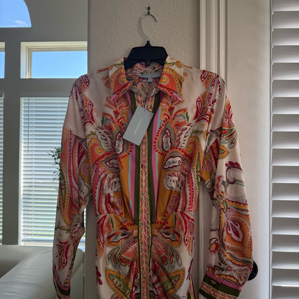 NWT Antonio Melani Roxanne Paisley Long Sleeve Midi Dress - Picture 5 of 7